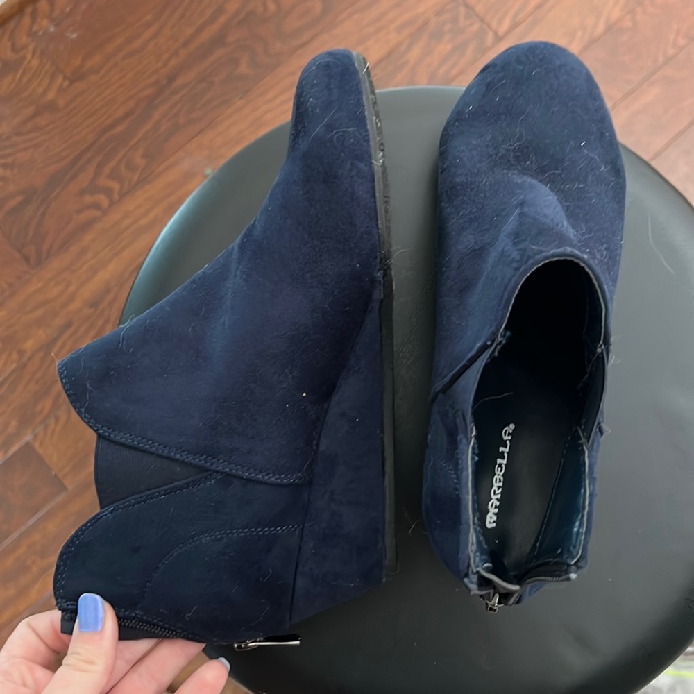 marbella navy blue booties